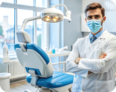 Dentist in clinic